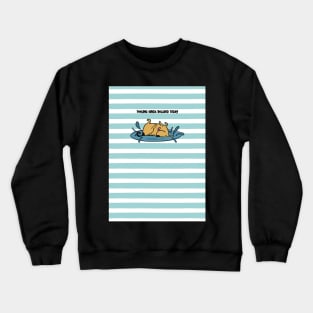 Funny relaxed dog on striped background Crewneck Sweatshirt